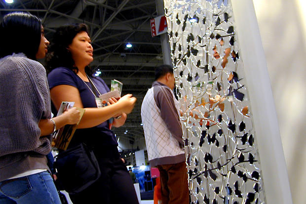 Laser cut screen with leaf pattern and frosted or sandblased second layer