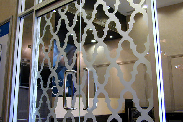 Decorative frosted window decal design for condo and home sales centre office made by Art Signs Company