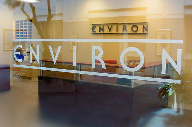 Logo decal custom frosted window graphics for sandblasted glass effect on glass office entrance door made by Art Signs Company