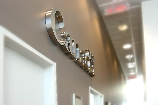 art signs office signage 3d metal sign installed in corporate office of Health agency Canada, decorative mirror, las vegas casino, las vagasm design