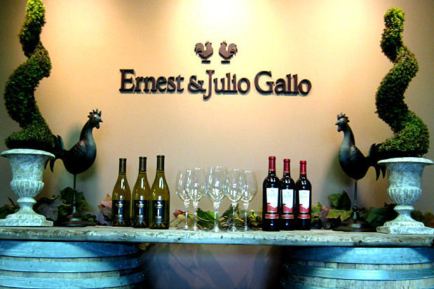 Wooden Office Signs Red and white table wine from the E. & J. Gallo Winery.
