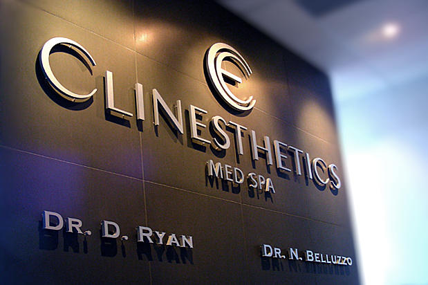 Office sign acrylic brushed metal dimensional lobby signage lettering