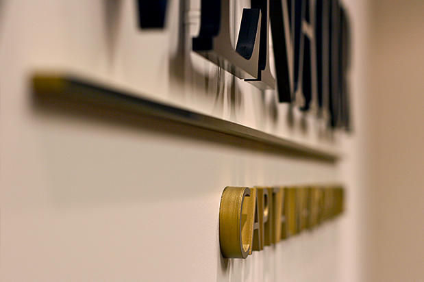 office 3d sign for corporate office mirror mirroron the wall