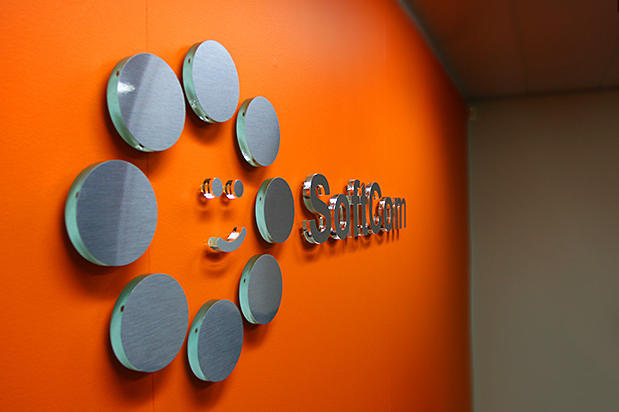 office 3d sign for corporate office mirror mirroron the wall