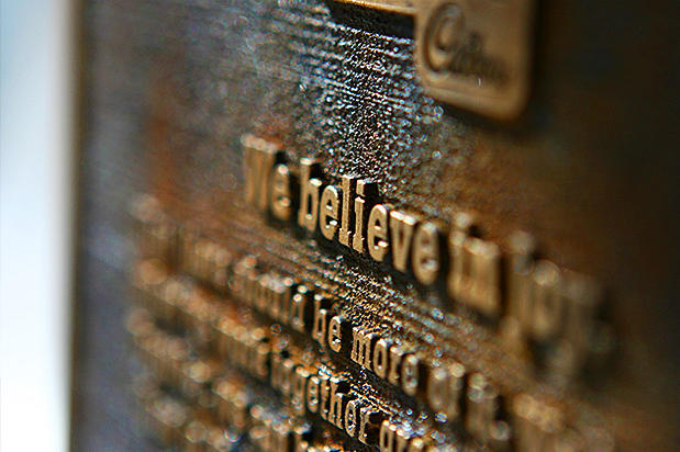 office 3d sign donor wall, recognition plaques