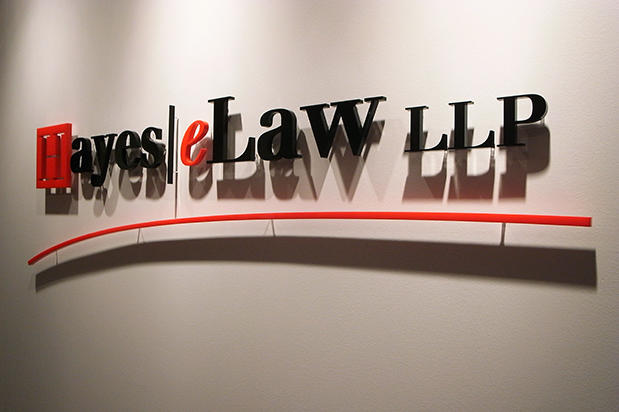 Custom Office design corporate logo sign ,Mr. Mark S. Hayes, Hayes | eLaw LLP , corporate office look, we can design your office space