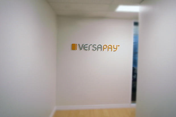 Custom Design 3d corporate office signage ,VersaPay Corporation is a 100% Canadian owned and operated national financial transactions services provider