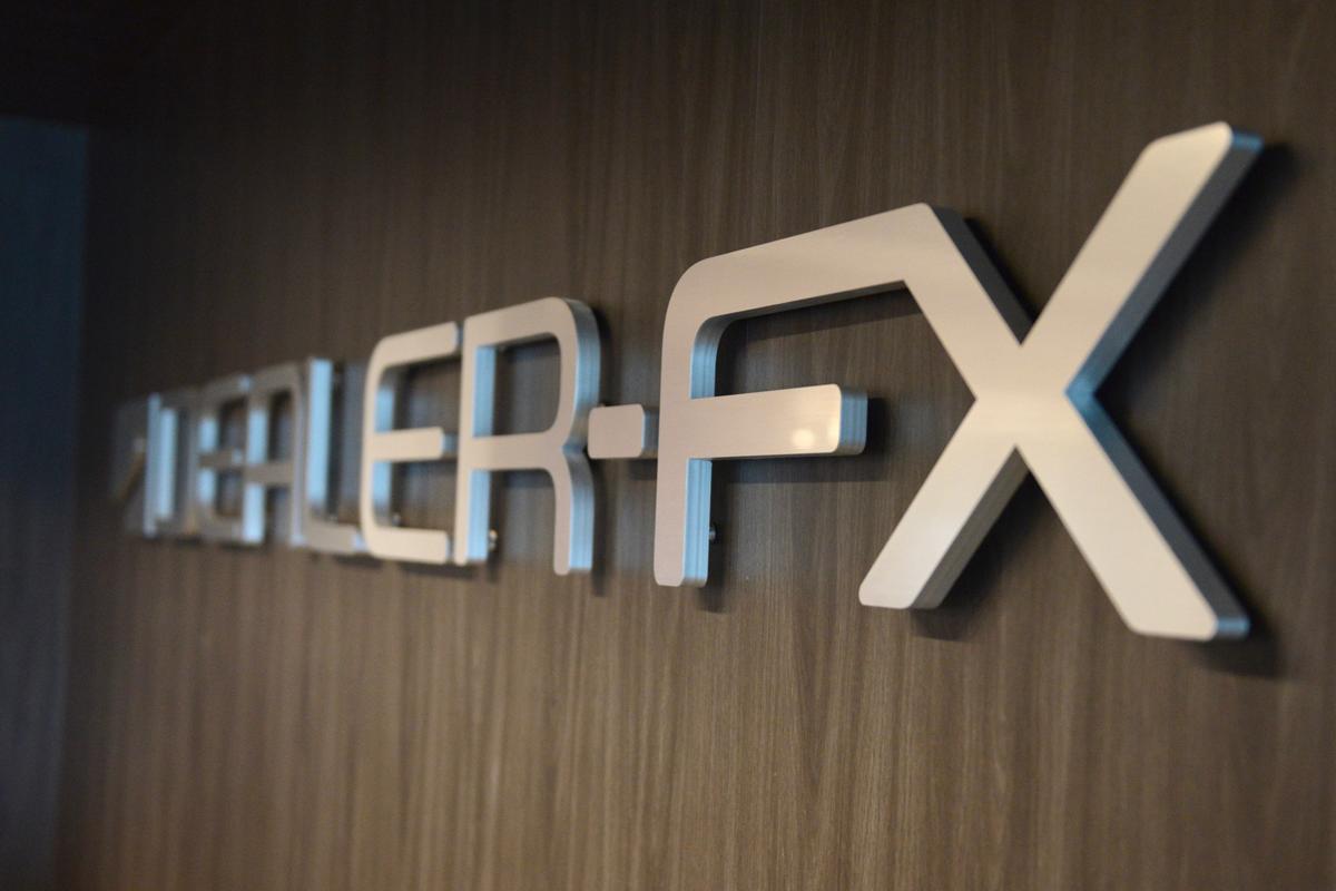 Brushed aluminum substitute raised acrylic 3D office lobby signage letters