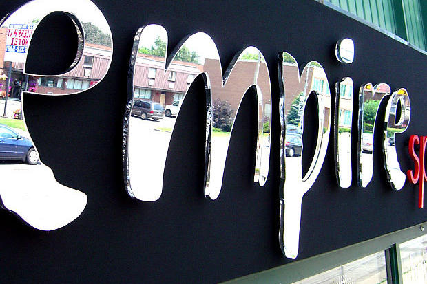 Mirror acrylic lettering business sign