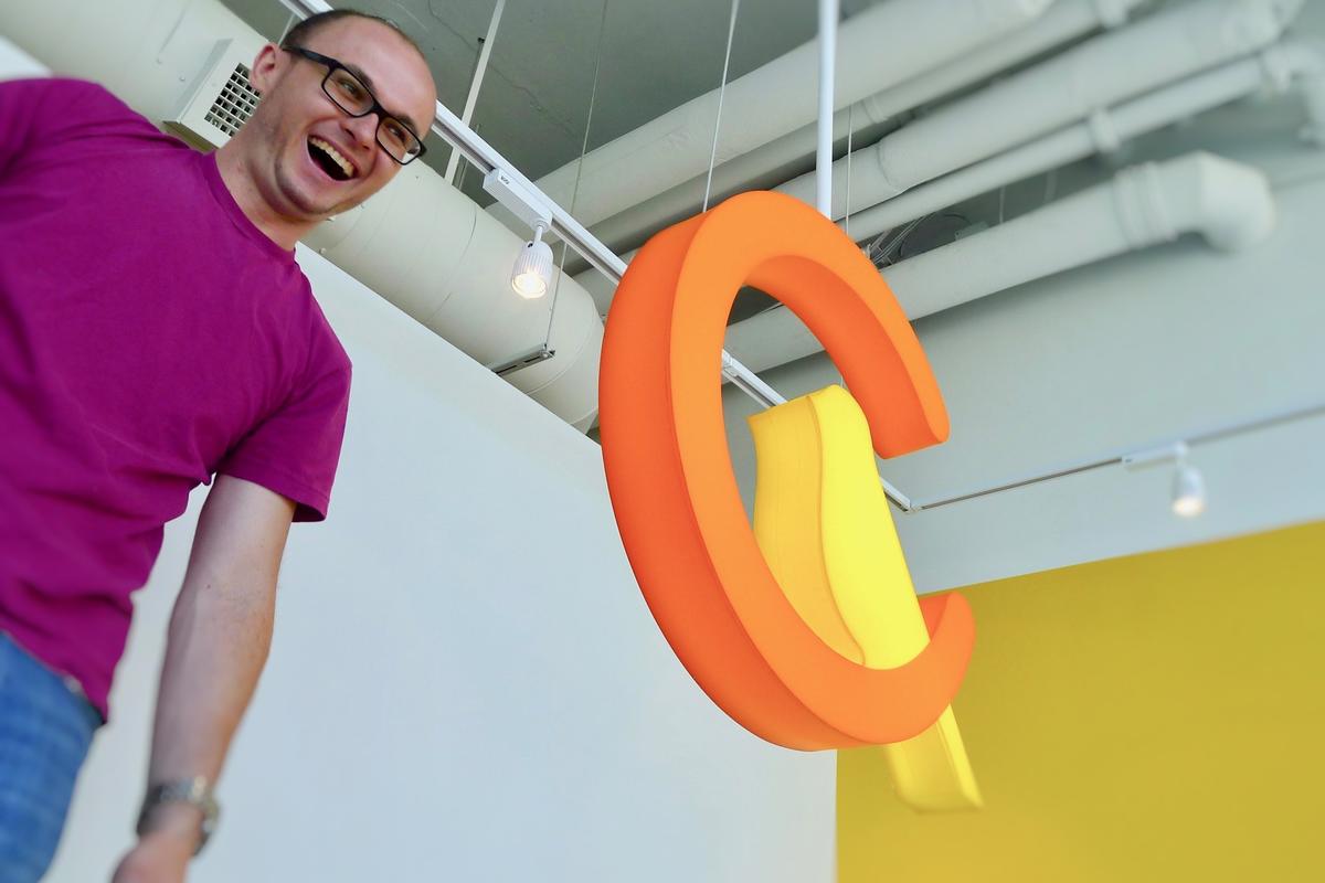 Hanging lighted acrylic channel letter