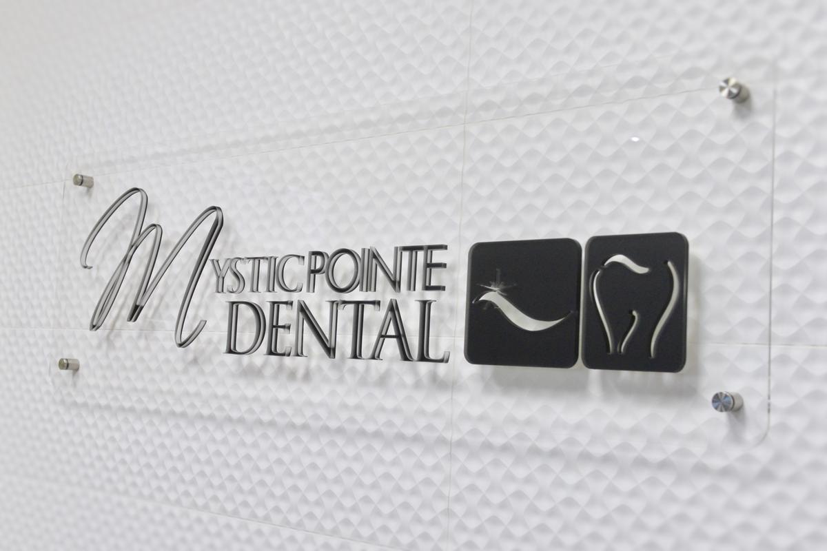 Acrylic panel sign with dimensional letters for Dental Office reception area