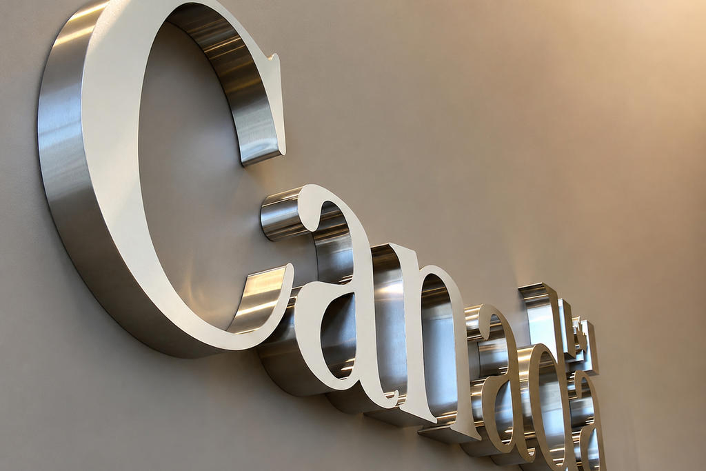 Art Signs office lobby signage & 3d metal sign installed in corporate office of Health Agency Canada